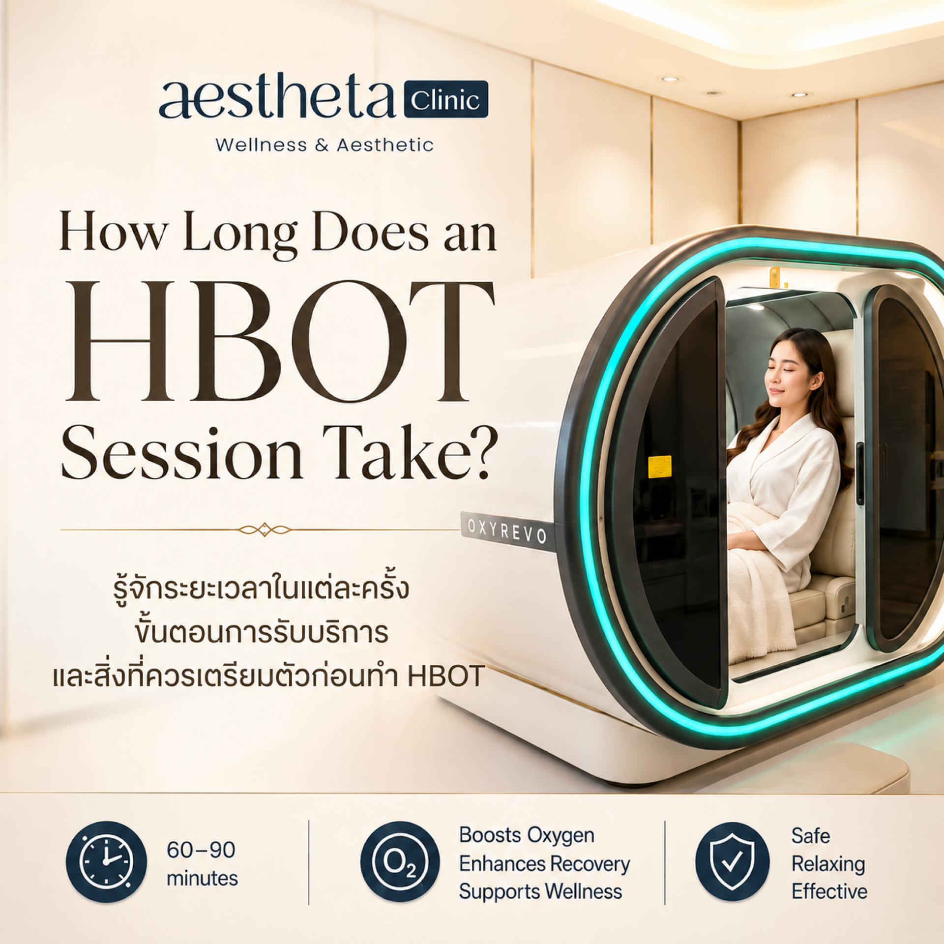 ทำ HBOT ครั้งหนึ่งใช้เวลานานแค่ไหน ทำ HBOT ครั้งหนึ่งใช้เวลานานแค่ไหน