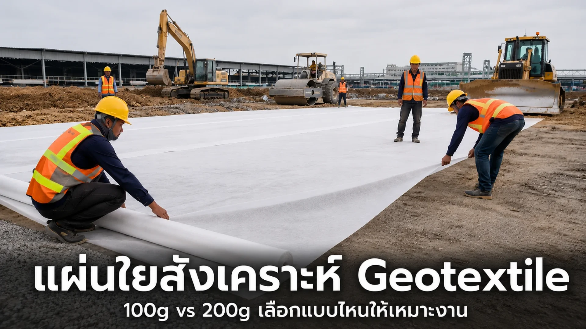 แผ่นใยสังเคราะห์ Geotextile คืออะไร เลือก 100g หรือ 200g แบบไหนเหมาะกับงานคุณ แผ่นใยสังเคราะห์ Geotextile คืออะไร เลือก 100g หรือ 200g แบบไหนเหมาะกับงานคุณ