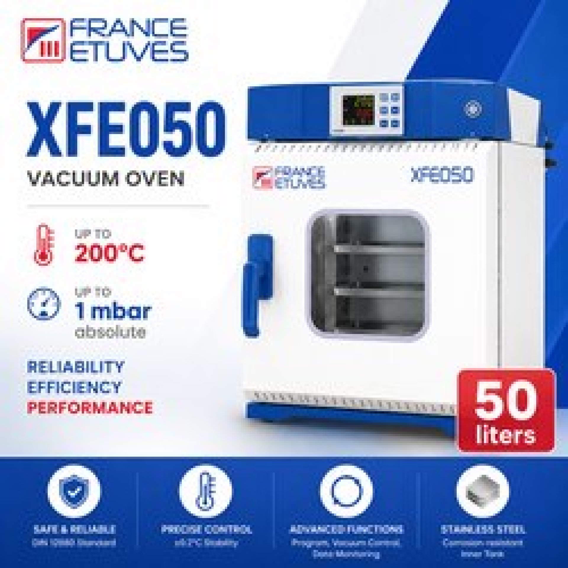FRANCE ETUVES XFE050 Vacuum Oven 51 ลิตร
