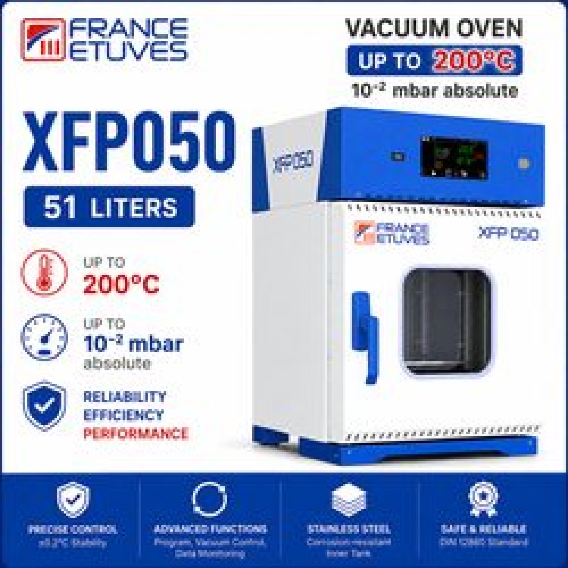 FRANCE ETUVES XFP050 Vacuum Oven 51 ลิตร