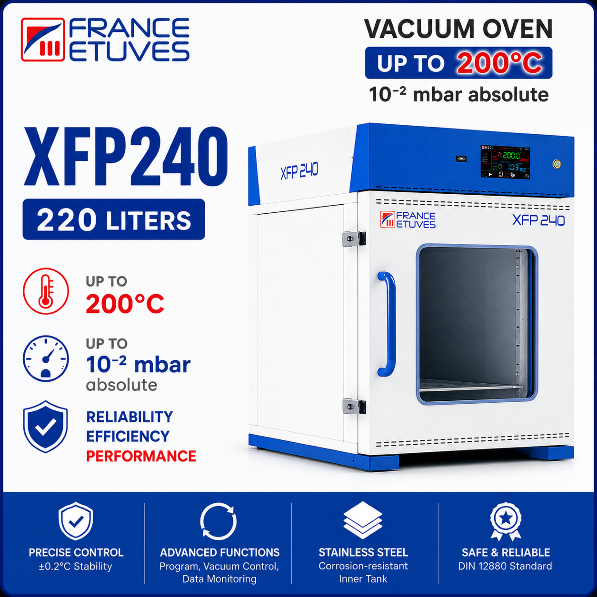 FRANCE ETUVES XFP240 Vacuum Oven 220 ลิตร