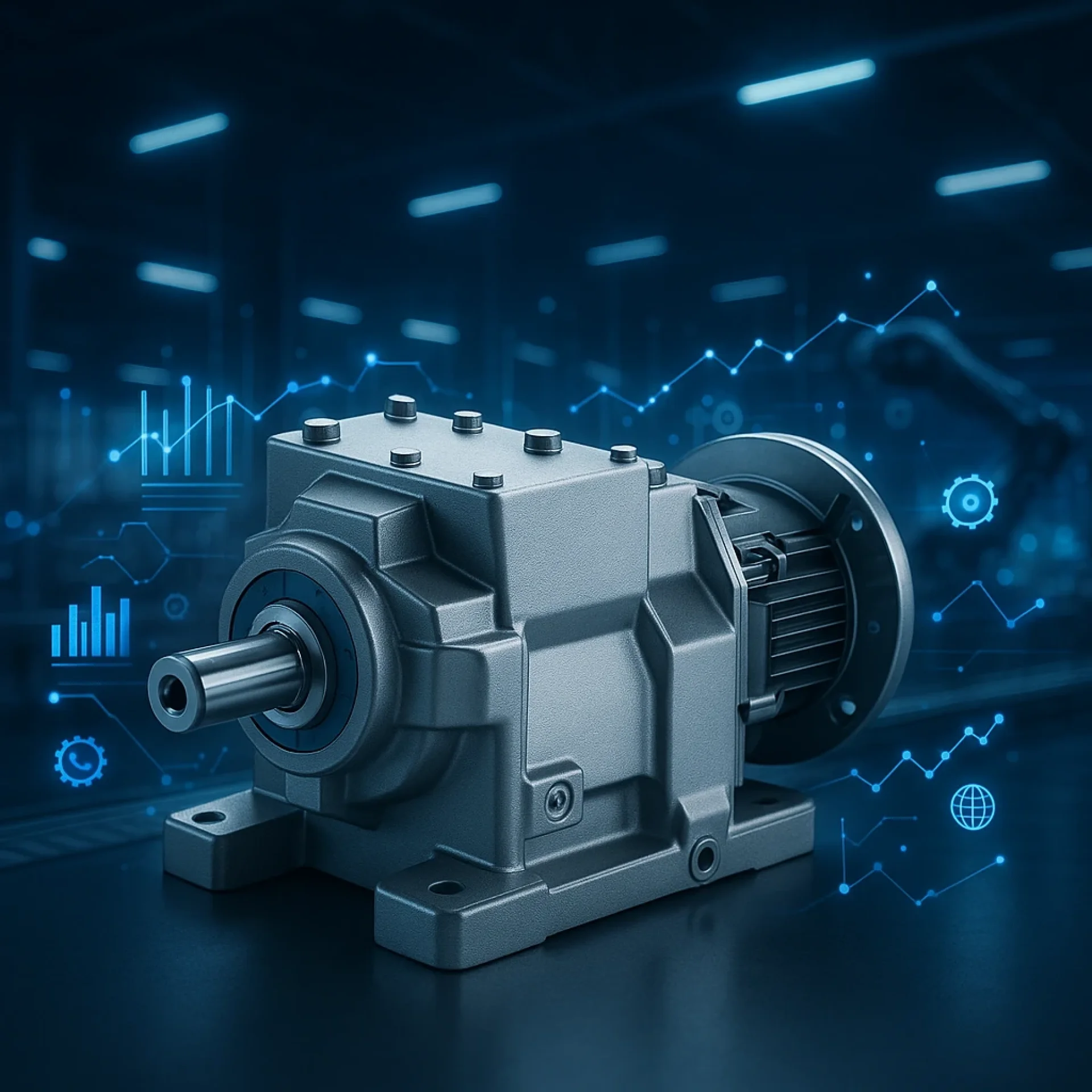 KU-Adapter geared motor พร้อมไอคอนดิจิทัล Industry 4.0 ในโรงงานอัจฉริยะ KU-Adapter geared motor พร้อมไอคอนดิจิทัล Industry 4.0 ในโรงงานอัจฉริยะ