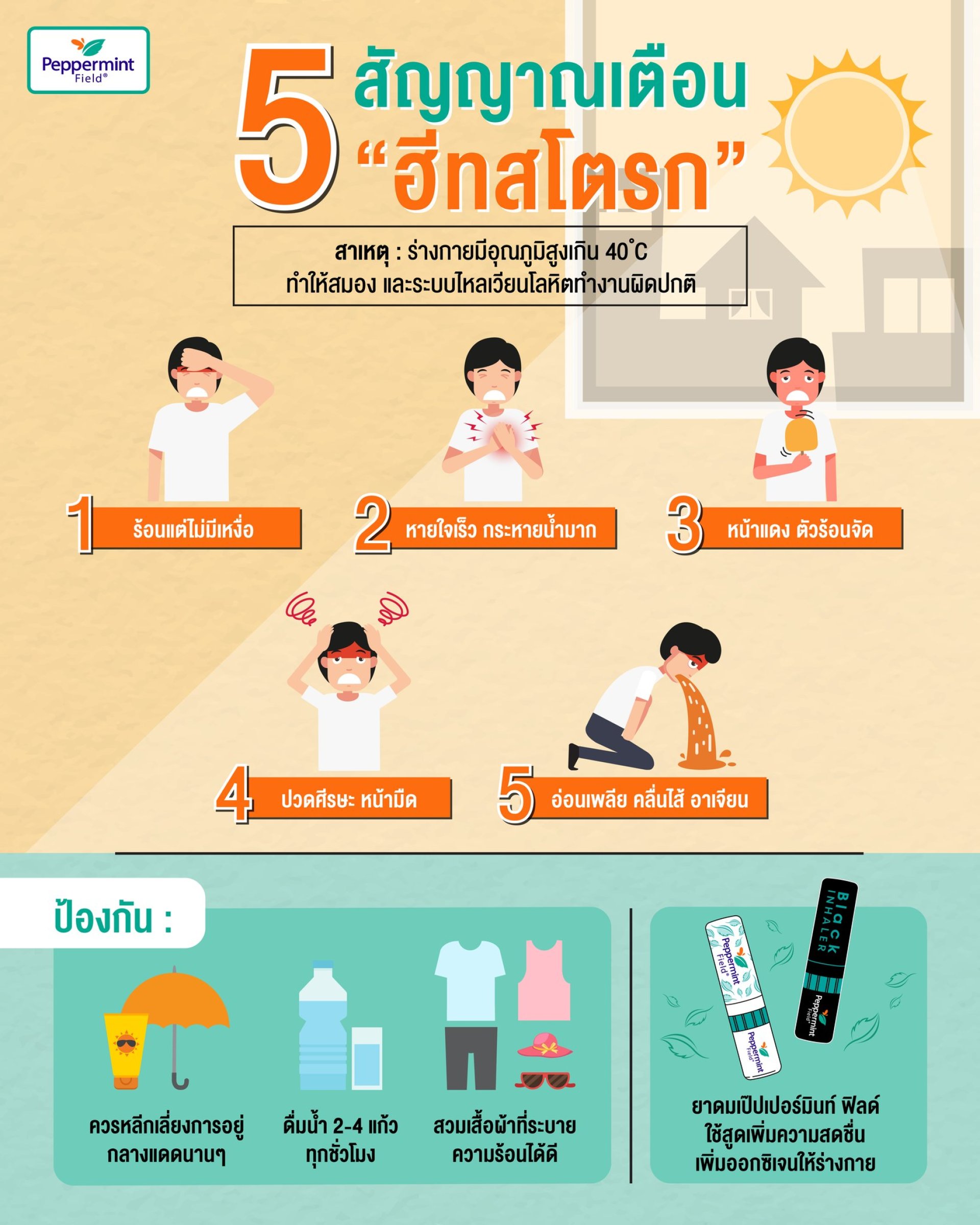 5 สัญญาณเตือนฮีทสโตรก 5 สัญญาณเตือนฮีทสโตรก