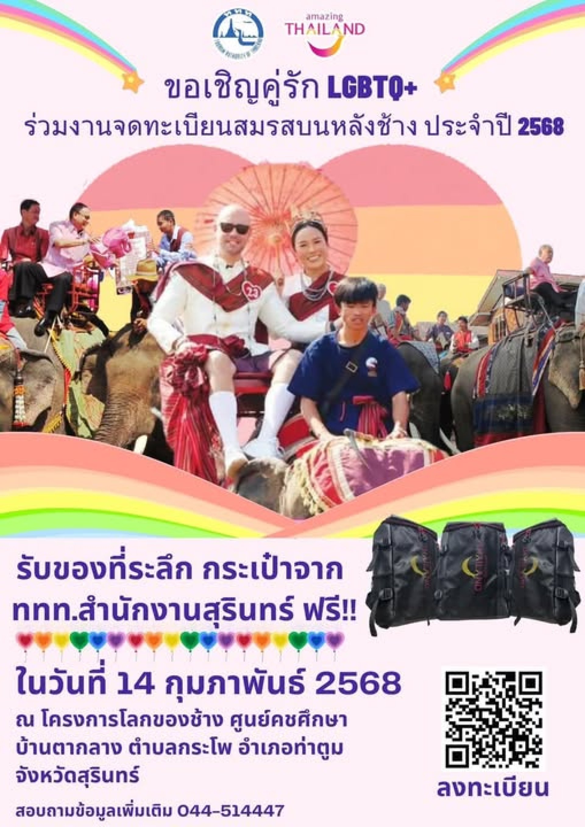 พิธีจดทะเบียนบนหลังช้าง พิธีจดทะเบียนบนหลังช้าง
