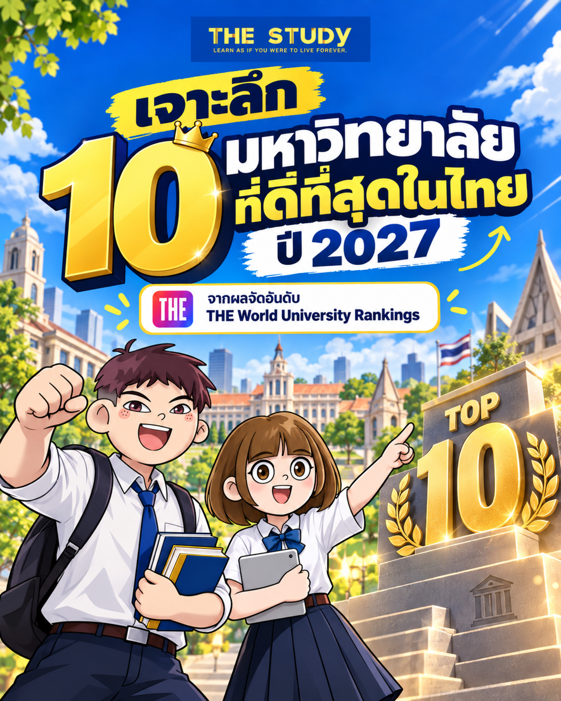 มหาลัยอันดับ 1 ในไทย, เรียนต่อมหาลัยไหนดี, TCAS2027, อันดับมหาลัยไทย มหาลัยอันดับ 1 ในไทย, เรียนต่อมหาลัยไหนดี, TCAS2027, อันดับมหาลัยไทย