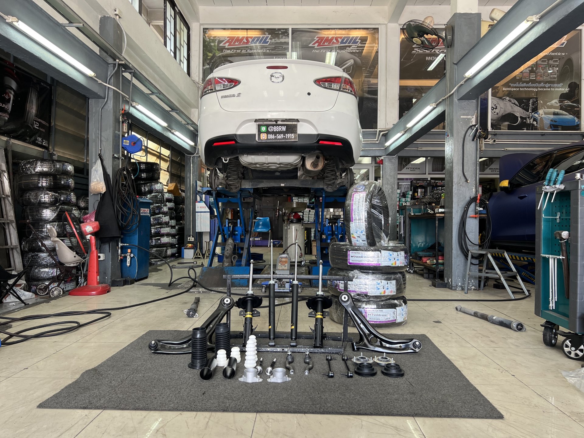 บูรณะช่วงล่าง Mazda 2 DE ที่ร้านยางเจริญรุ่งเรือง นนทบุรี เปลี่ยนโช้คอัพ Monroe OE Spectrum ลูกหมากตอง5 ปีกนกล่างตอง5 ญี่ปุ่น และยาง Nexen SU4 195/55R15 พร้อมตั้งศูนย์ Hunter 3D บูรณะช่วงล่าง Mazda 2 DE ที่ร้านยางเจริญรุ่งเรือง นนทบุรี เปลี่ยนโช้คอัพ Monroe OE Spectrum ลูกหมากตอง5 ปีกนกล่างตอง5 ญี่ปุ่น และยาง Nexen SU4 195/55R15 พร้อมตั้งศูนย์ Hunter 3D