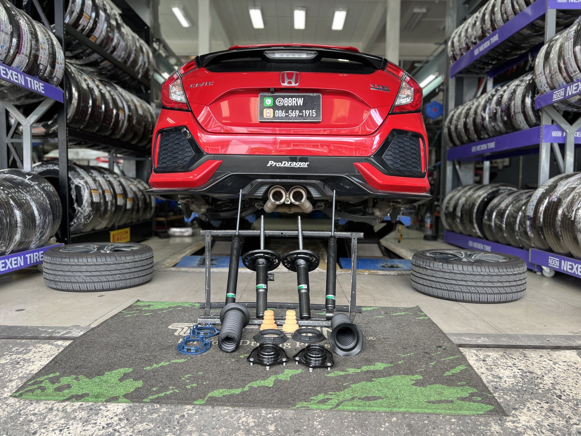 ติดตั้งโช้คอัพ TEIN EnduraPro Basic พร้อมอะไหล่ส่วนควบครบชุด สำหรับ Honda Civic FK ที่ร้านยางเจริญรุ่งเรือง นนทบุรี แก้อาการเสียงดังจากช่วงล่าง พร้อมตั้งศูนย์ Hunter 3D ติดตั้งโช้คอัพ TEIN EnduraPro Basic พร้อมอะไหล่ส่วนควบครบชุด สำหรับ Honda Civic FK ที่ร้านยางเจริญรุ่งเรือง นนทบุรี แก้อาการเสียงดังจากช่วงล่าง พร้อมตั้งศูนย์ Hunter 3D