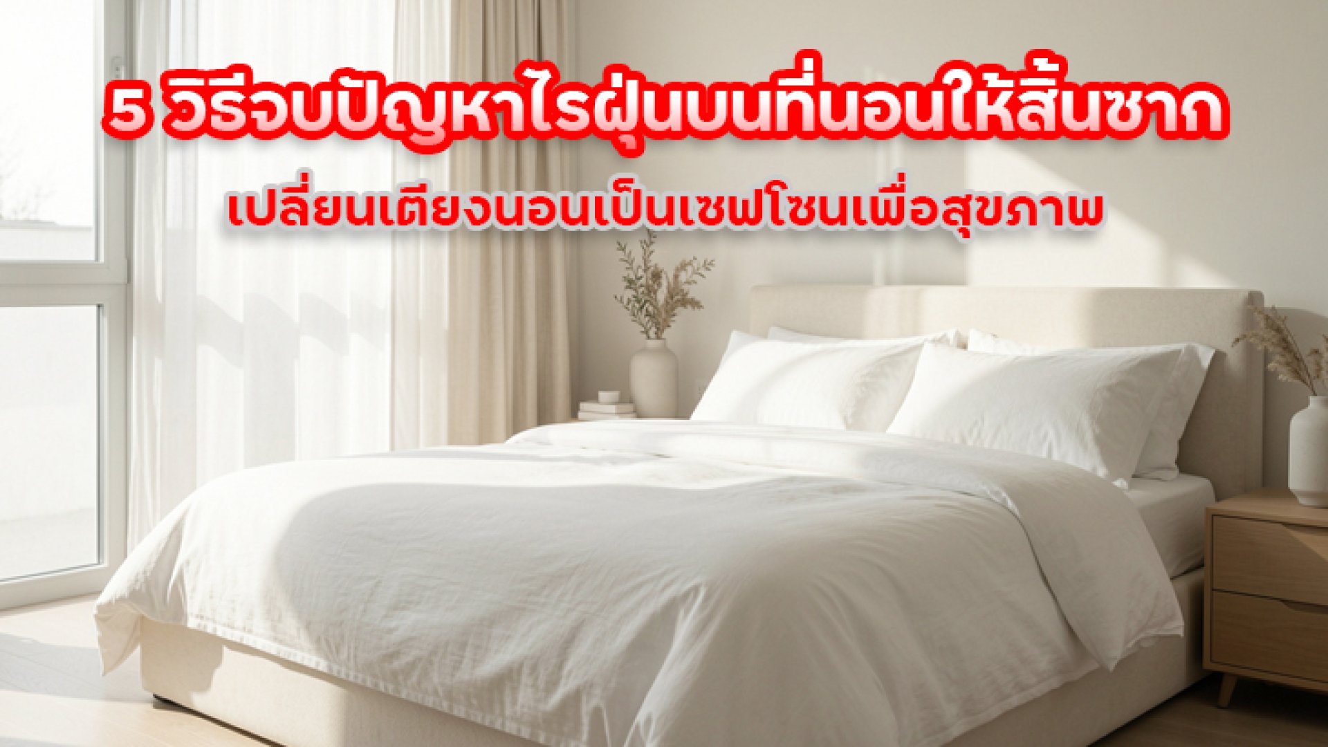 5_วิธีจบปัญหาไรฝุ่นบนที่นอนให้สิ้นซาก_เปลี่ยนเตียงนอนเป็นเซฟโซนเพื่อสุขภาพ 5_วิธีจบปัญหาไรฝุ่นบนที่นอนให้สิ้นซาก_เปลี่ยนเตียงนอนเป็นเซฟโซนเพื่อสุขภาพ