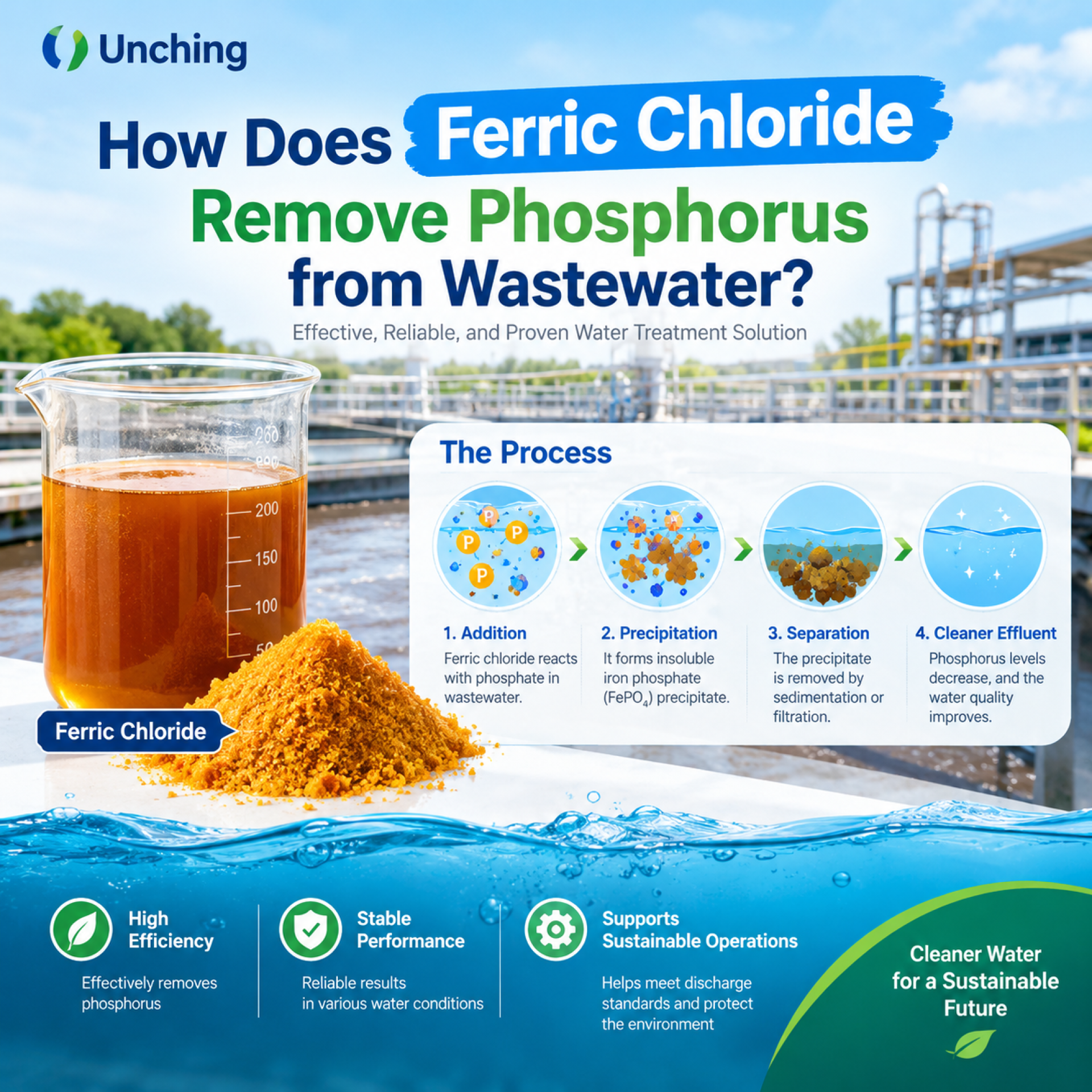 Ferric Chloride สำหรับกำจัดฟอสฟอรัสในน้ำเสีย Ferric Chloride สำหรับกำจัดฟอสฟอรัสในน้ำเสีย