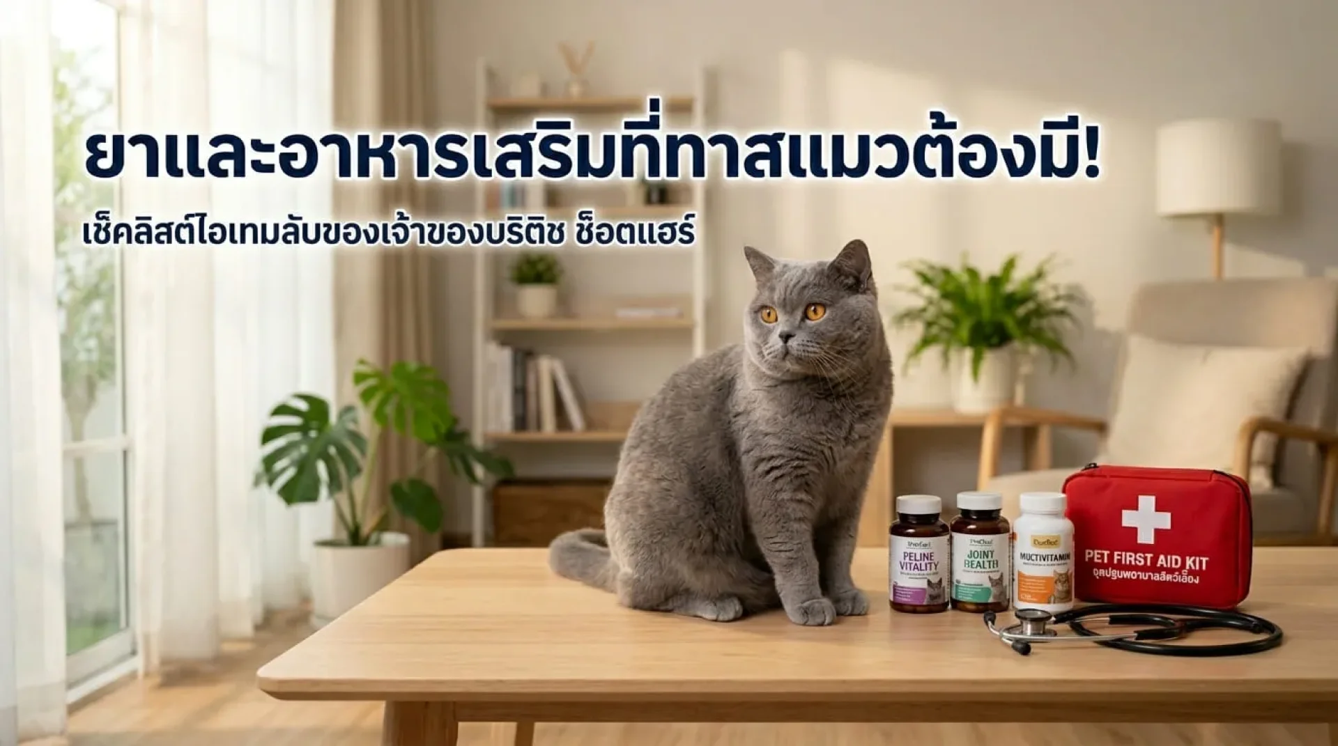 เจาะลึกพฤติกรรมทาสแมว: ยาและอาหารเสริมที่คนเลี้ยง "บริติช ชอร์ตแฮร์" ต้องมีติดบ้าน เจาะลึกพฤติกรรมทาสแมว: ยาและอาหารเสริมที่คนเลี้ยง "บริติช ชอร์ตแฮร์" ต้องมีติดบ้าน