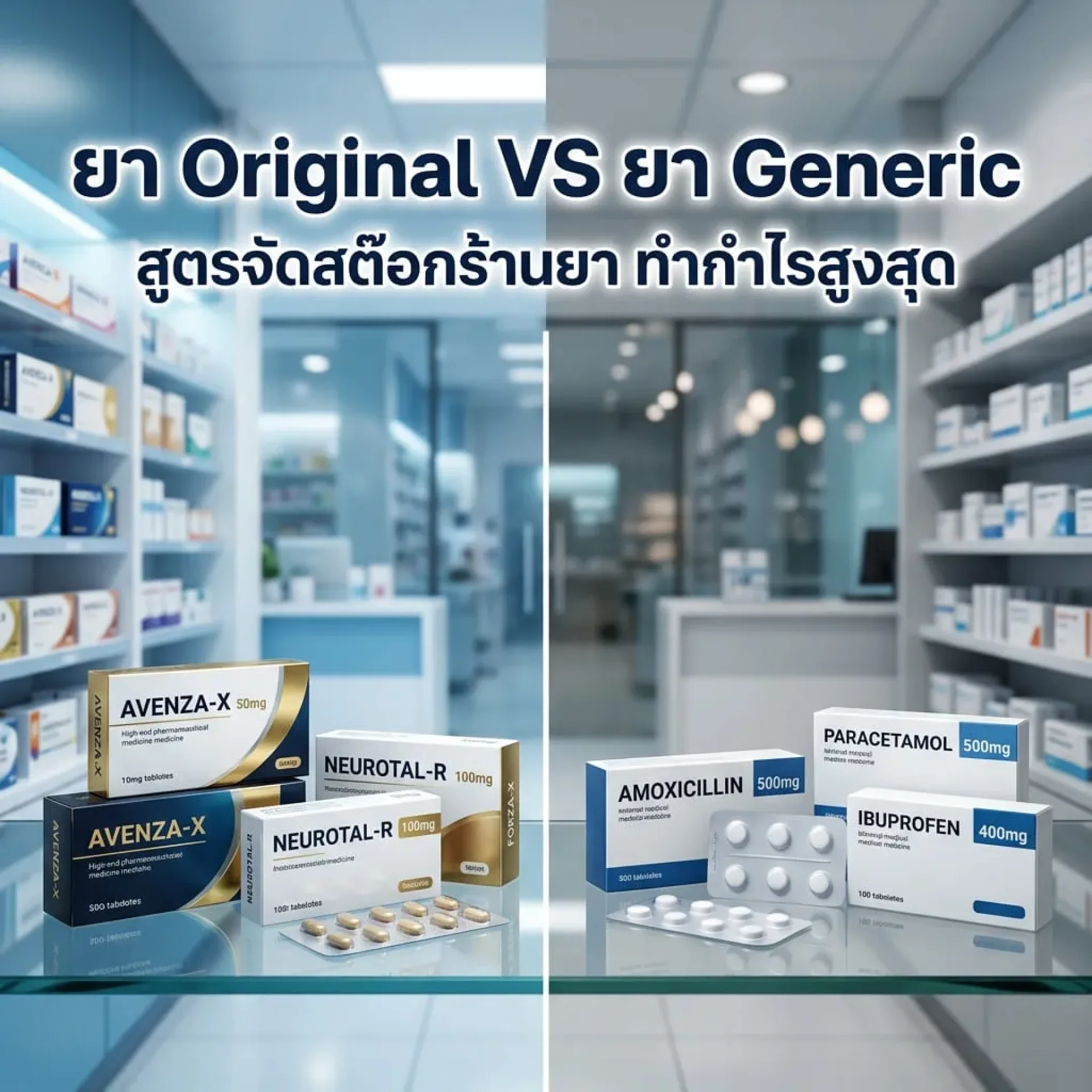 ยา Original VS ยา Generic (Local Made): ควรจัดสัดส่วนสต๊อกแบบไหน ให้ร้านมีกำไรและลูกค้าพึงพอใจ? ยา Original VS ยา Generic (Local Made): ควรจัดสัดส่วนสต๊อกแบบไหน ให้ร้านมีกำไรและลูกค้าพึงพอใจ?