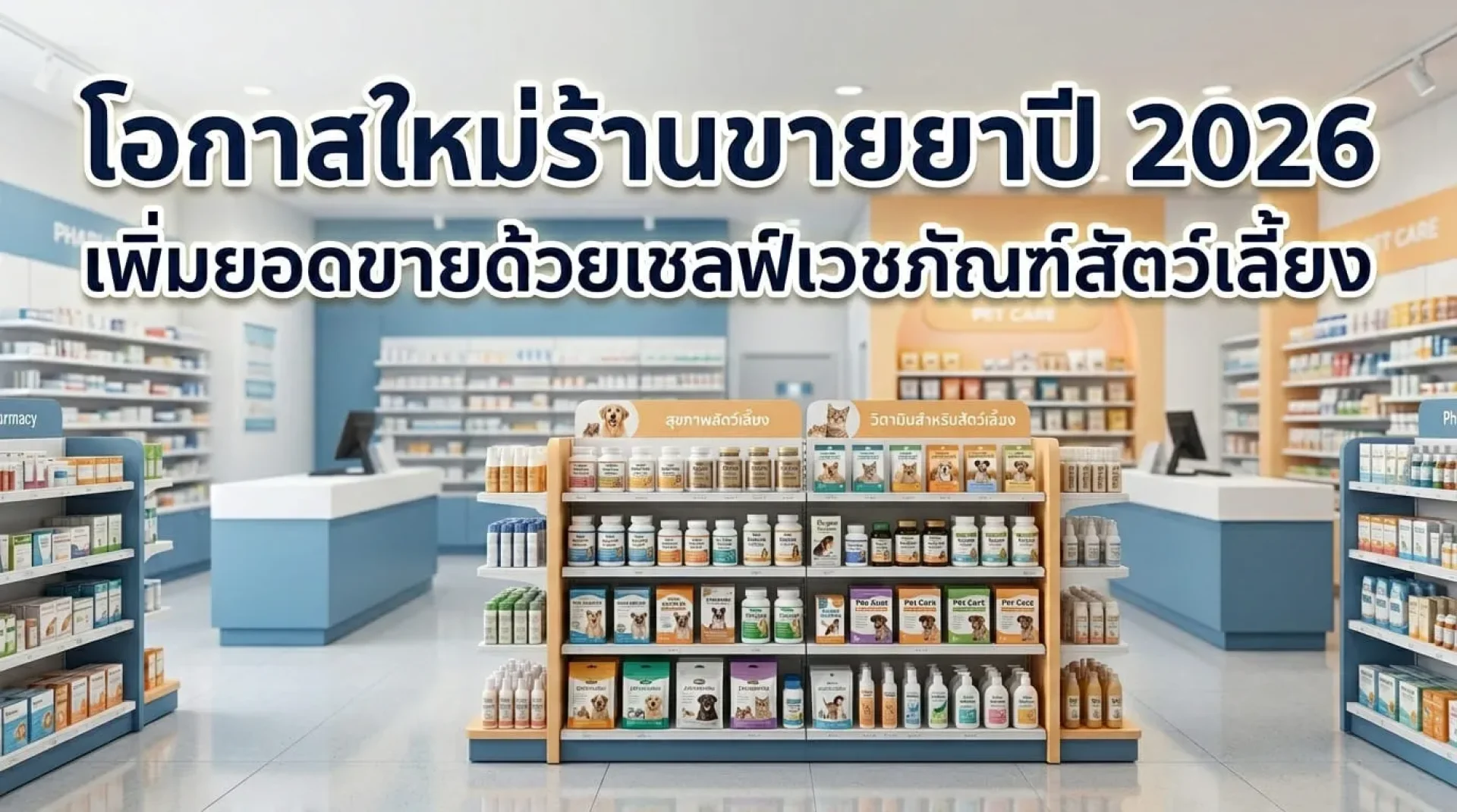 โอกาสใหม่ปี 2026: ทำไมร้านขายยาชุมชนถึงควรแบ่งพื้นที่จัดเชลฟ์ "เวชภัณฑ์สัตว์เลี้ยง" โอกาสใหม่ปี 2026: ทำไมร้านขายยาชุมชนถึงควรแบ่งพื้นที่จัดเชลฟ์ "เวชภัณฑ์สัตว์เลี้ยง"