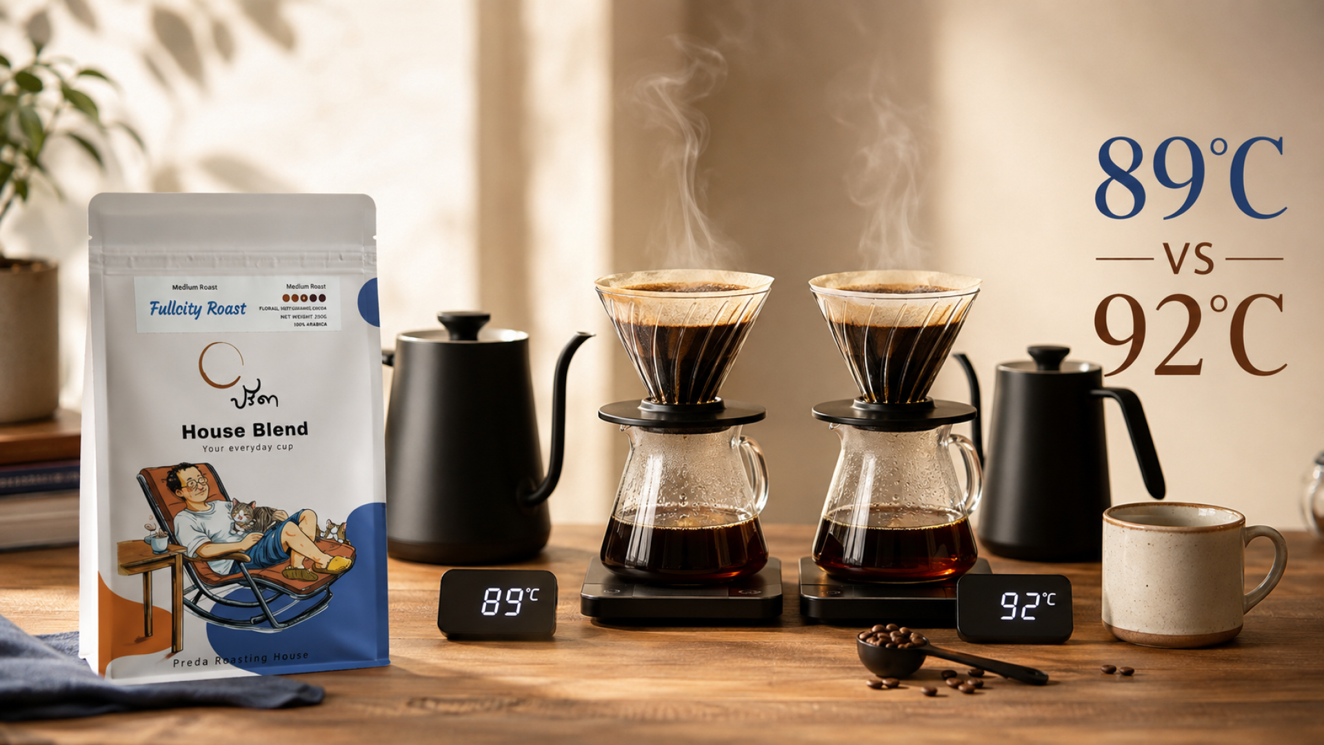 ดริปกาแฟคั่วกลาง Fullcity roast ด้วยน้ำอุณหภูมิไหนดี ดริปกาแฟคั่วกลาง Fullcity roast ด้วยน้ำอุณหภูมิไหนดี
