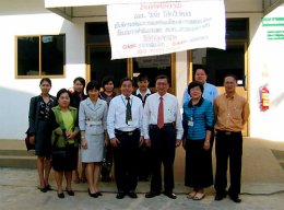 Collection of photos of guests visiting the factory and receiving various awards