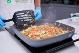 Deep Fried Plant-Based Protein Mince with  Scrambled Eggs