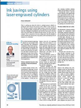 Ink savings using laser-engraved cylinders by Stefan Beilenhoff