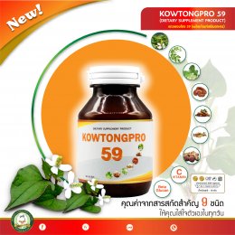 ผลิตภัณฑ์เสริมอาหารสารสกัดจาก "พลูคาว"  Kowtongpro 59 ( คาวตองโปร 59) ให้คุณพร้อมเริ่มต้นสุขภาพดี  สารสกัดจากสมุนไพรแท้ 100% “ให้คุณใส่ใจตัวเองในทุกวัน” 