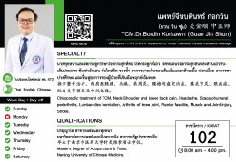 TCM. Dr. Bordin Korkawin (Guan Jin Shun)