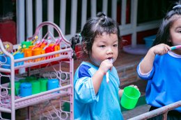 Brushing teeth activity