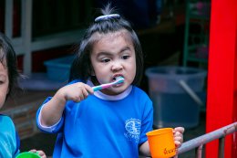 Brushing teeth activity