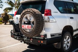 Toyota Prado 150s Year 2009-17 - MCC022-02PK2 Rear Carrier Bar with Single Wheel-Single Jerry Can Holder