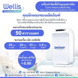 Wellis Air & Surface Disinfection Purifier เครื่องกำจัดเชื้อโรคและสารพิษในอากาศและบนพื้นผิววัตถุ