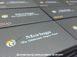 พิมพ์โลโก้บน Power Bank ยี่ห้อ eloop  ลาย  Moringa The Ultinate Super Food