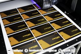 พิมพ์สกรีนนามบัตรอลูมิเนียม การ์ดนามบัตรโลหะ การ์ดนามบัตรสแตนเลส พิมพ์ลายลงบนนามบัตรอลูมิเนียมสีทอง และ สีเงิน