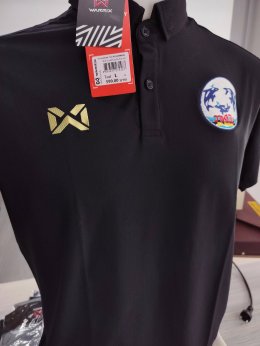 เสื้อโปโลคอปก_สีดำ_warrix_ปักโลโก
