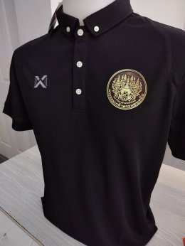 เสื้อโปโลคอปก_สีดำ_warrix_พระจอมเกล้าพระนครเหนือ