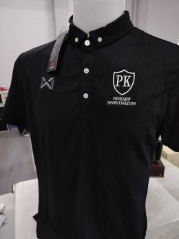 เสื้อโปโลคอปก สีดำ warrix ไว้อาลัย
