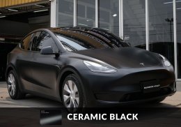 Tesla Model Y wrap Satin Ceramic Black