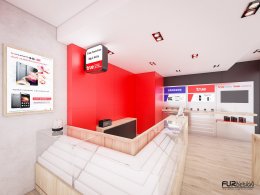 ออกแบบ 3D ร้านจำหน่ายมือถือ True shop สถานที่ : BIG C สัตหีบ  จ. ชลบุรี 