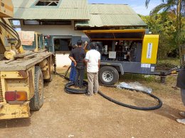 คบ.สุโขทัย  ลงพื้นที่ติดตามการดำเนินงานเป่าล้างบ่อสูบน้ำใต้ดินบ่อที่ K6