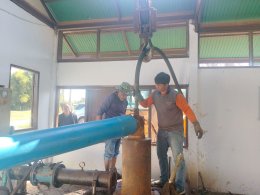 คบ.สุโขทัย  ลงพื้นที่ติดตามการเป่าล้างบ่อสูบน้ำใต้ดินบ่อที่ 59 และติดตามการซ่อมแซมบ่อสูบน้ำใต้ดินบ่อที่ L34