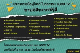 ประกาศรายชื่อผู้โชคดีกิจกรรม LOOX TV ทายนิสัยจากซีรีส์ที่ชอบ