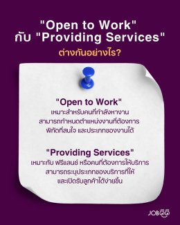 "Open to Work" กับ "Providing Services" ต่างกันยังไง? 