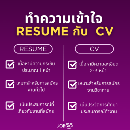 ทำความเข้าใจระหว่าง Resume และ CV  เอกสารสำคัญในการสมัครงาน