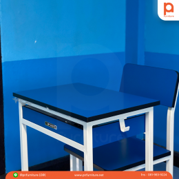 ผลงานการแปลงโฉมห้องเรียนด้วยชุดโต๊ะนักเรียนสีน้ำเงินสุด Cool~ จ.เชียงใหม่