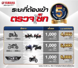 “ยามาฮ่า” มั่นใจคุณภาพสินค้า กล้ารับประกัน 5 ปี หรือ 5 หมื่นกิโลเมตร