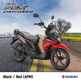 ออโตเมติก สายลุย ที่ไม่เหมือนใคร Suzuki Nex Crossover  ขี่ง่าย...ลุยได้ทุกทาง  รถจักรยานยนต์ ออโตเมติก ที่คู่ควรกับสายลุยตัวจริงเช่นคุณ ขับขี่ง่ายไม่ซ้ำใคร สนุกในทุกการเดินทางพาลุยไปได้อย่างมั่นใจ พร้อมแล้วลุยกันเลย!!  ด้วยสไตล์ครอสโอเวอร์อันเป็นเอกลักษณ์