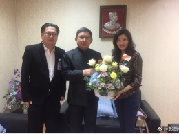 คุณหลุ่ย แซ่กั๊วและคุณจาง เฉิงเข้าพบพลอากาศเอก ประจิน จั่นตอง รองนายกรัฐมนตรี