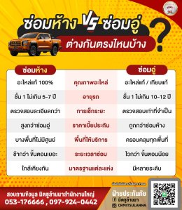 ซ่อมห้าง VS ช่อมอู่ ต่างกันตรงไหนบ่าง!?
