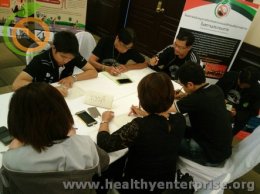 กิจกรรมฝึกอบรม “พัฒนาศักยภาพคณะทำงานขับเคลื่อนสถานประกอบการสร้างเสริมสุขภาพ (Training for Healthy Enterprise Trainers)” 