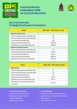 ประชาสัมพันธ์ การส่งผลงานนำเสนอในการประชุมวิชาการนำเสนอผลงานวิจัยระดับชาติ  การประชุมวิชาการนำเสนอผลงานวิจัยระดับนานาชาติ และการประชุมเชิงปฏิบัติการ