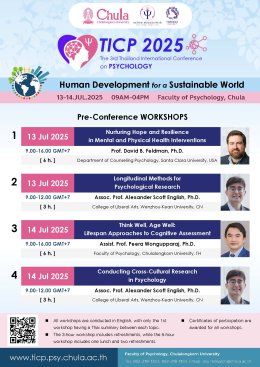 ประชาสัมพันธ์เชิญชวนเข้าร่วมการประชุมวิชาการระดับนานาชาติ The 3rd Thailand International Conference on Psychology (TICP 2025)