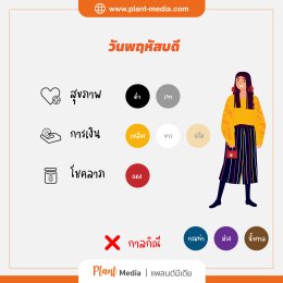 สีมงคลประจำวันเกิด วันพฤหัสบดี_Plant Media