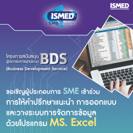 การให้คำปรึกษาแนะนำ การออกแบบและวางระบบการจัดการข้อมูลด้วยโปรแกรม MS. Excel