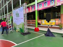 บริการให้เช่าเครื่องเสียง ทรัส u คว่ำ โรงเรียนสวนลุม งานชีวจิต walk together วันที่ 26 พย 65 by vsoundqlighting