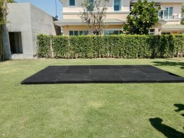 บริการให้เช่าเวที สูง 10 cm พรมสีดำ หมุ่บ้านแกรนด์โมนาโค ประเวศ วันที่ 31 ธค 65 by vsoundqlighting